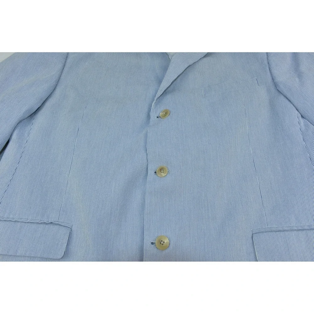 Tommy Hilfiger Men's Sport Coat Size 46R Seersucker Blue Blazer Striped Classic